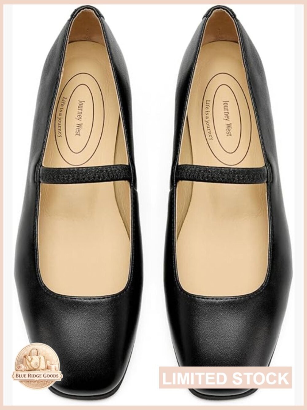 Lightweight Leather Mary Jane Flats - Slip On Comfort Shoes